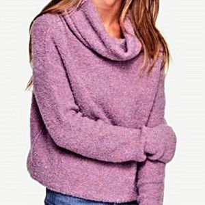 FREE PEOPLE Cowl Neck Pullover Sweater in Purple, Size Medium, Closet Cleanout!